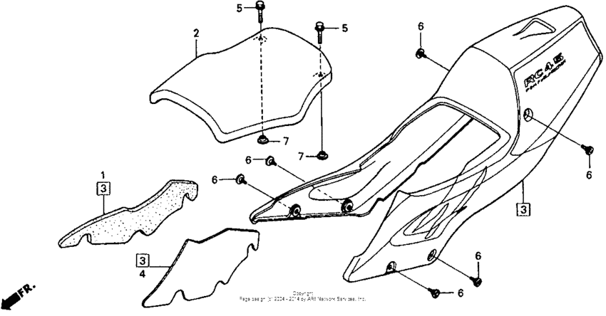 RVF750 Облицовка сидения