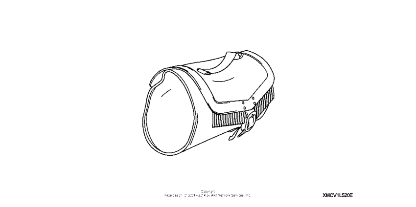 VTX1300C Leather touring bag (fringed)