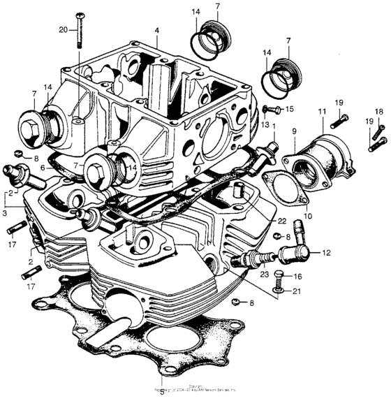 Cam case + cylinder head