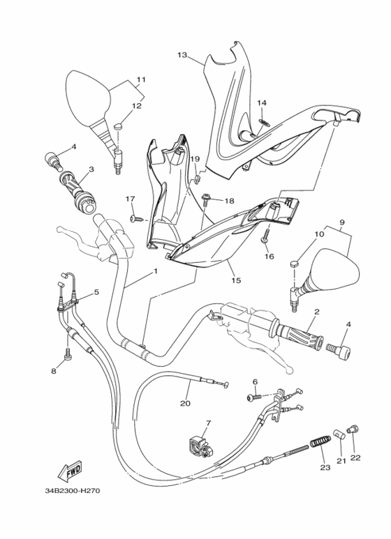 Steering handle & cable