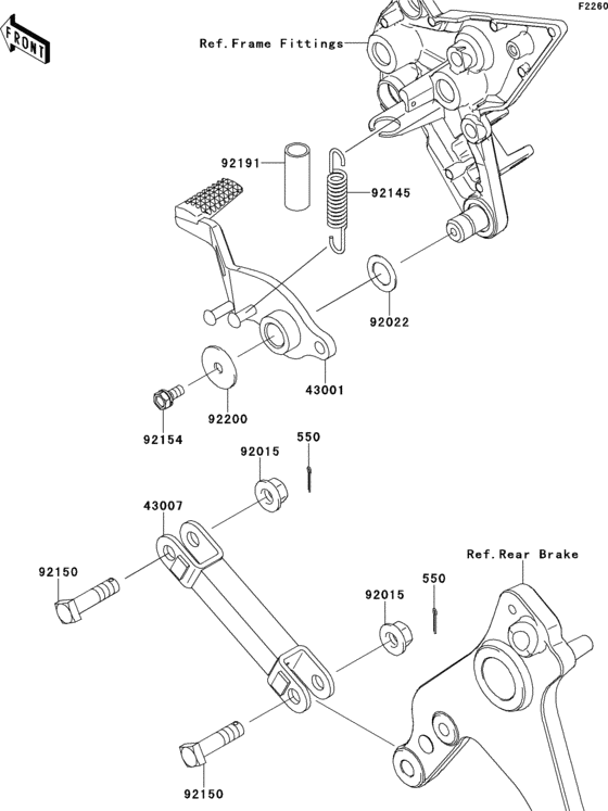 ZX1000 Педаль тормоза