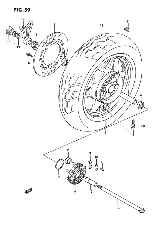 Rear wheel complete assy