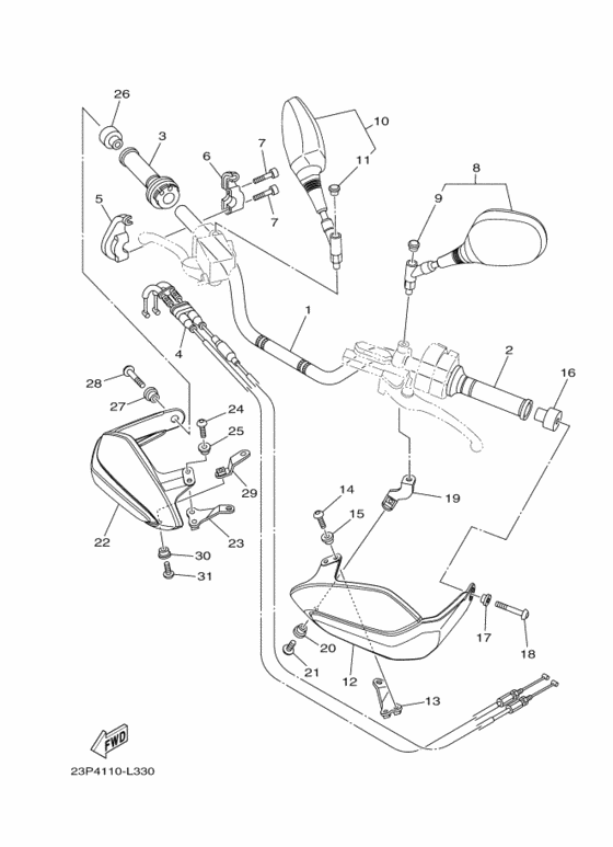 Steering handle & cable