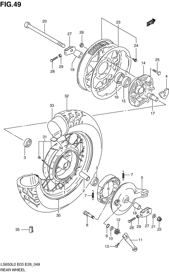 Rear wheel complete assy