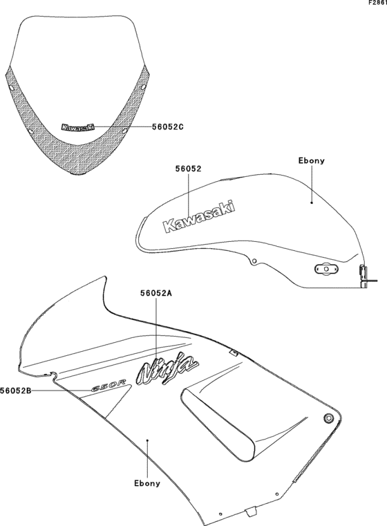 EX650 Decals(ebony)(a6f)