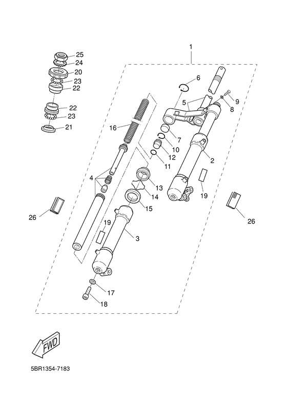 YQ50 Передняя вилка