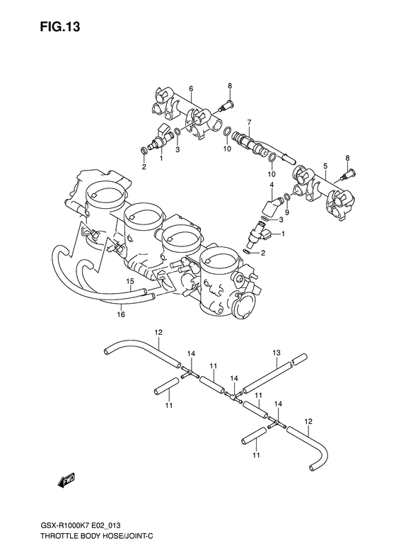 Throttle body hose/joint