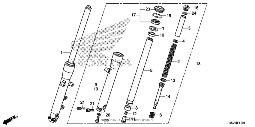 VT750C2S (ABS) Передняя вилка