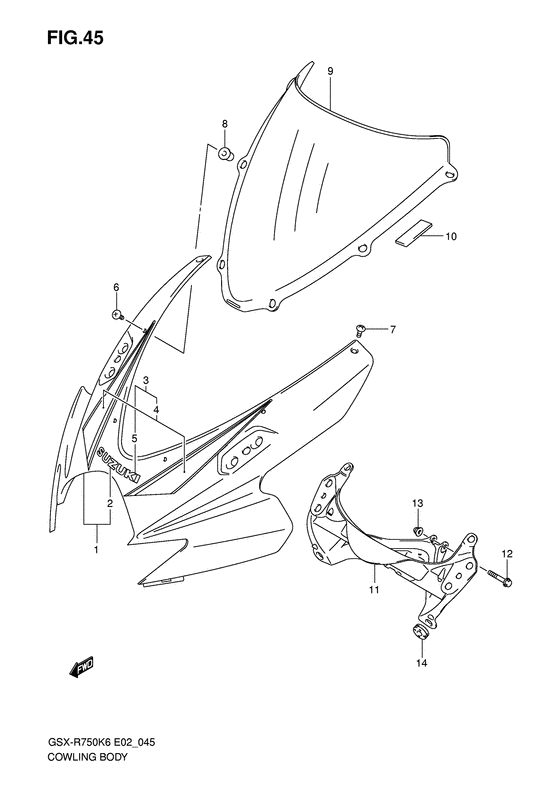GSX-R750 Cowling body