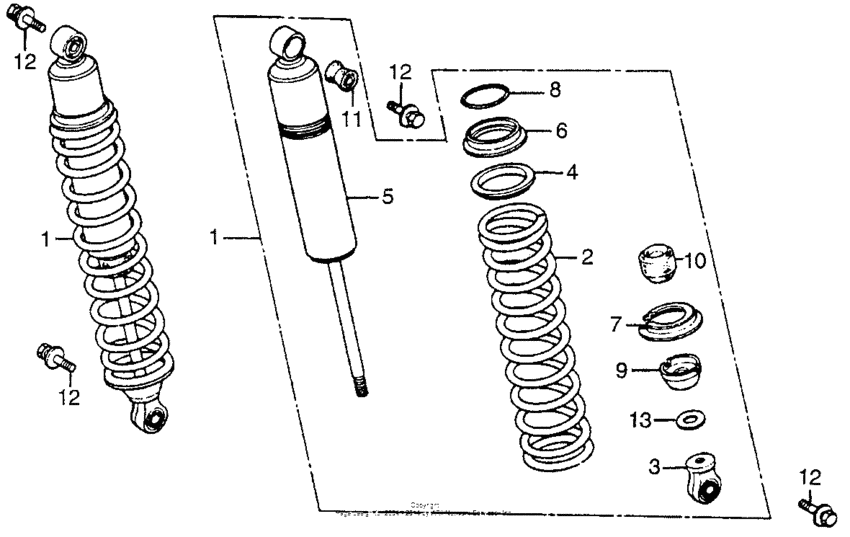 Rear shock absorber 78