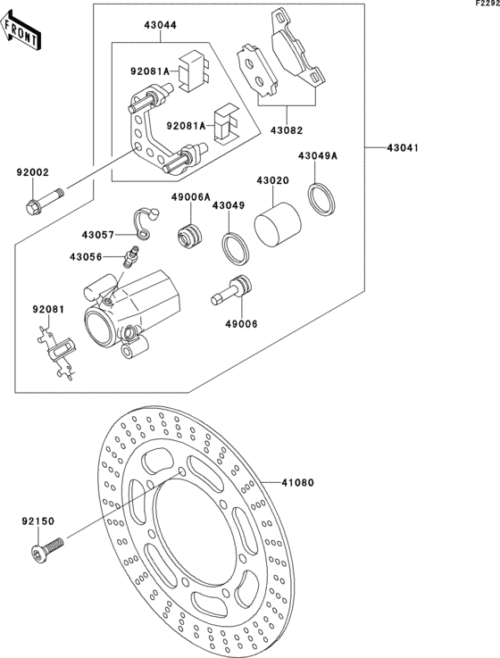 VN800 Передний тормоз
