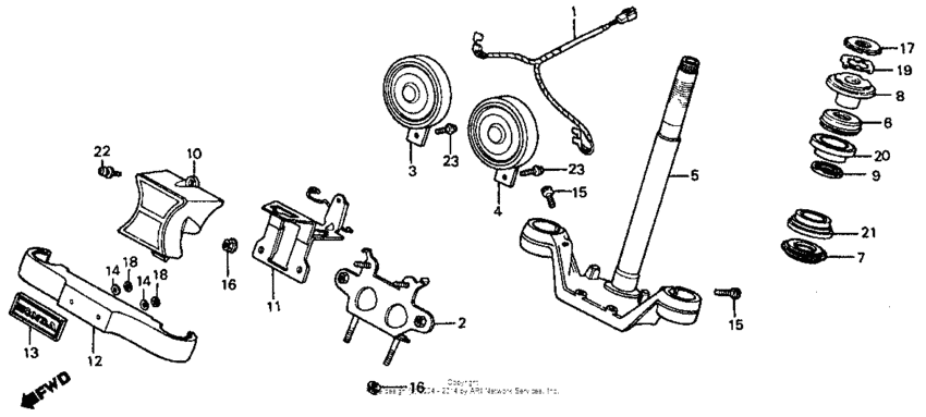 Steering stem + horn