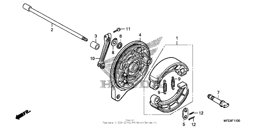 VT750C2 Задний тормоз