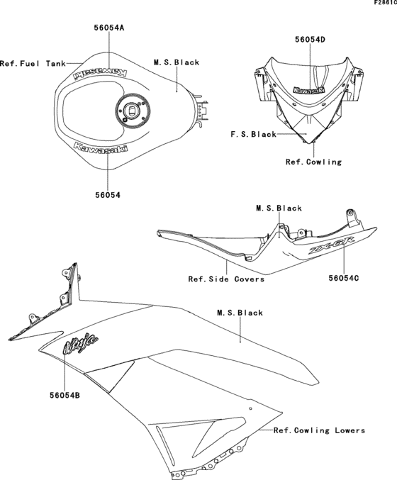 ZX600 Decals(m.s.black)(raf)
