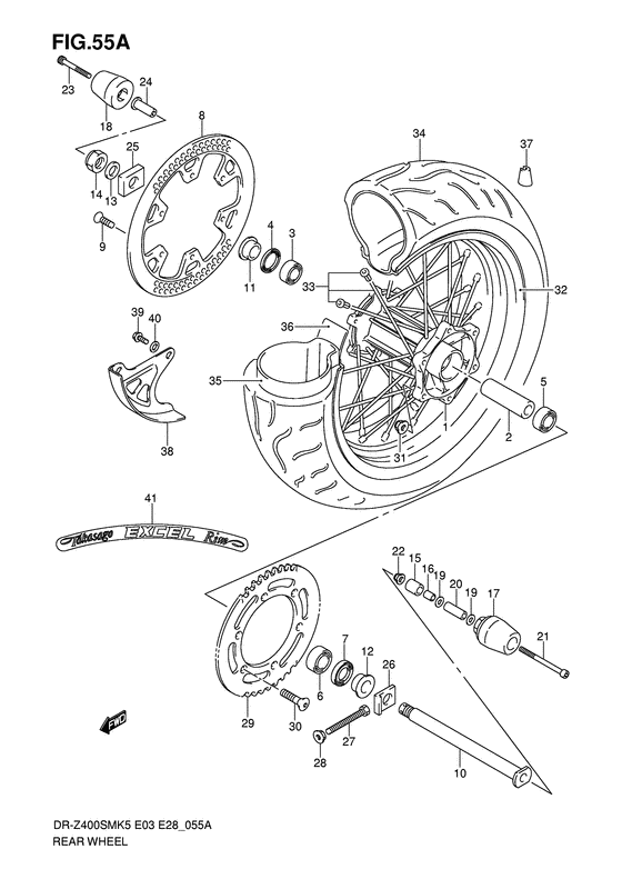 Rear wheel complete assy