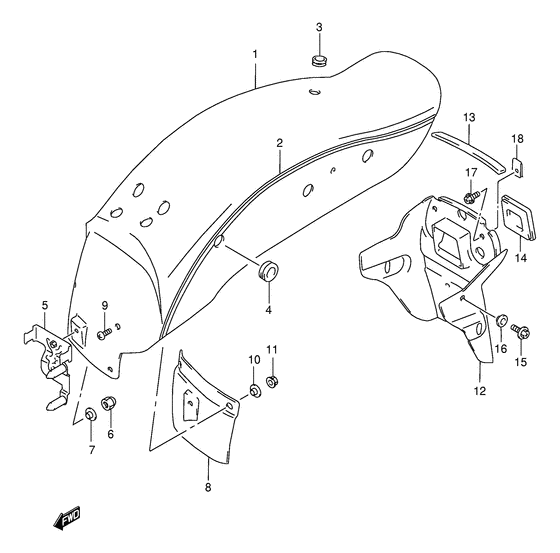 GZ250 Заднее крыло