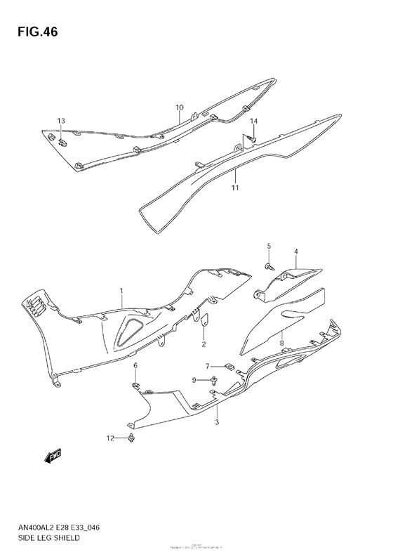 AN400 (ABS) Side Leg Shield (An400Za L2 E28)