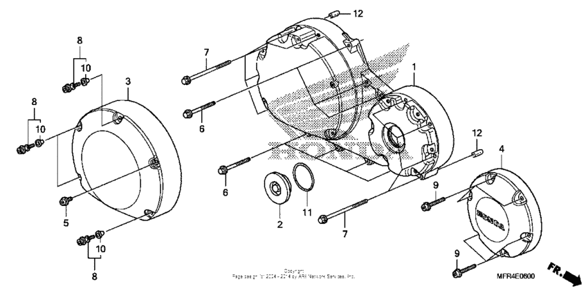 VT1300CX (ABS) Крышка картера правая