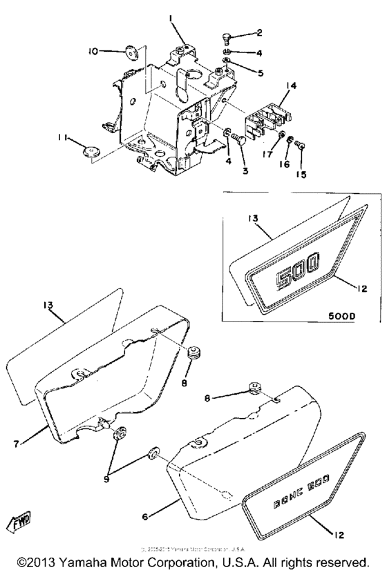 XS500D Battery box - side cover