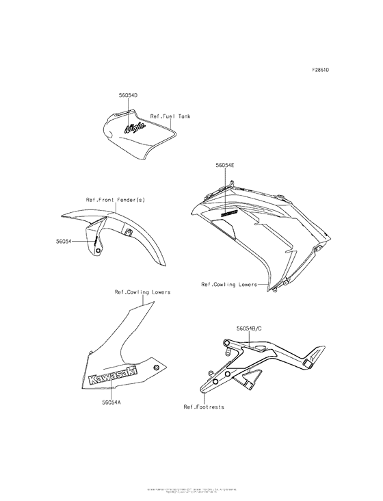 EX650 Decals (Orange)(Green)(Gray)(Fef)