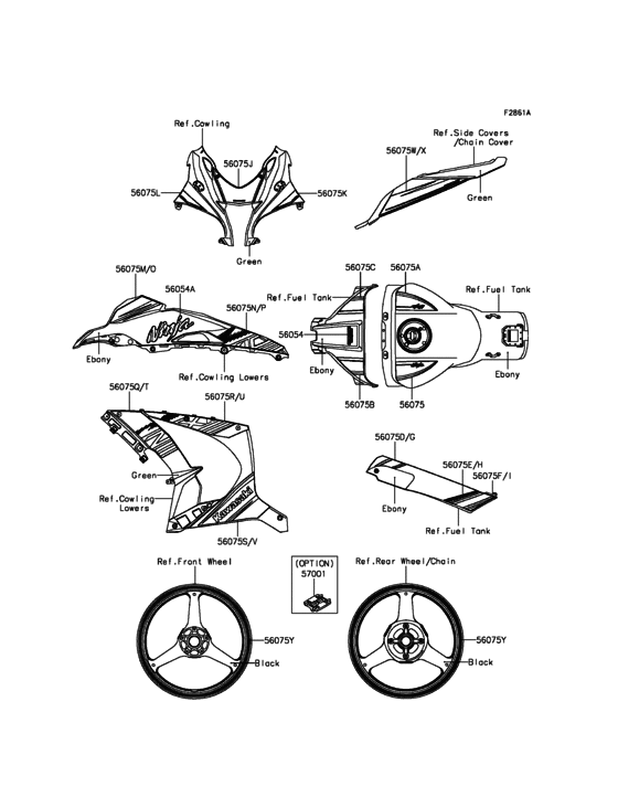 ZX1000 Decals(Green)