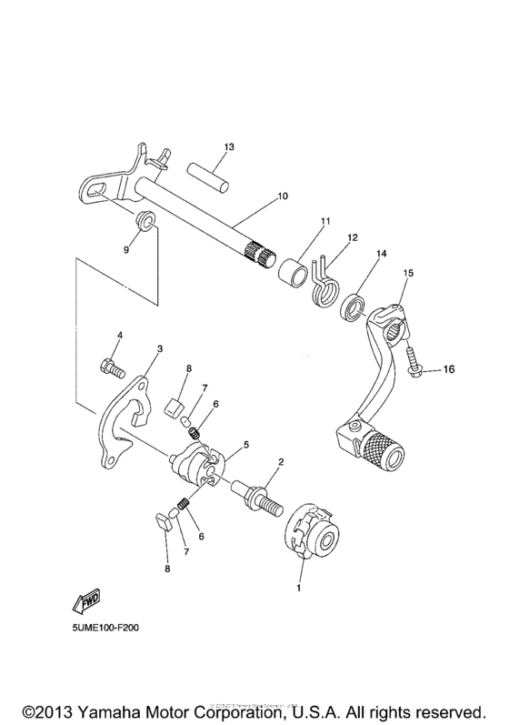 WR250FX Вал переключения