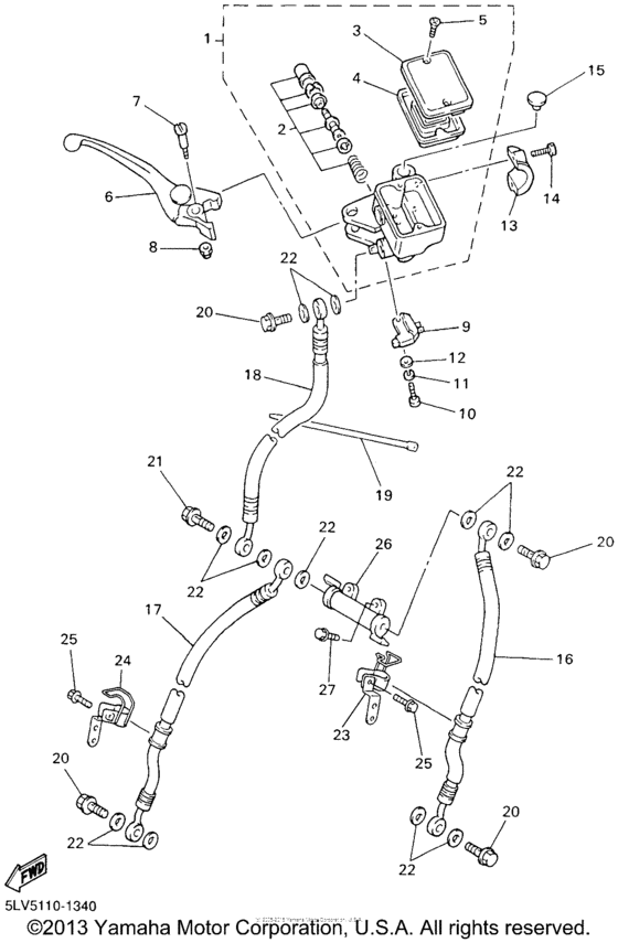 FZS1000NC Главный тормозной цилиндр