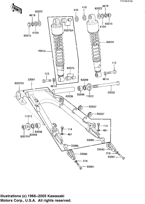 Swing arm/shock absorbers