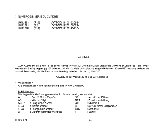 UH125 Catalog preface