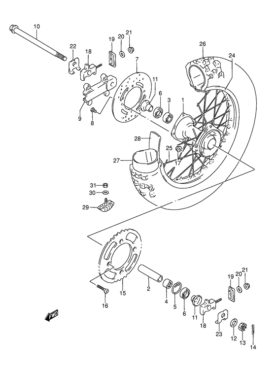 Rear wheel complete assy