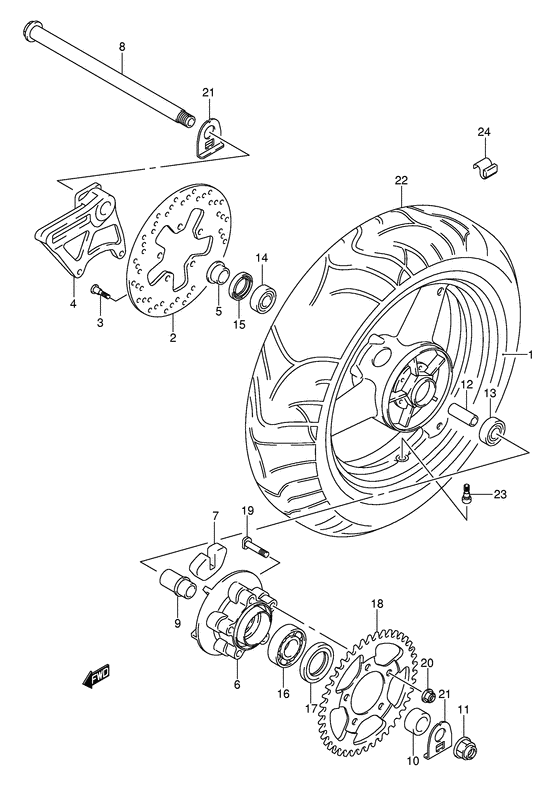 Rear wheel complete assy