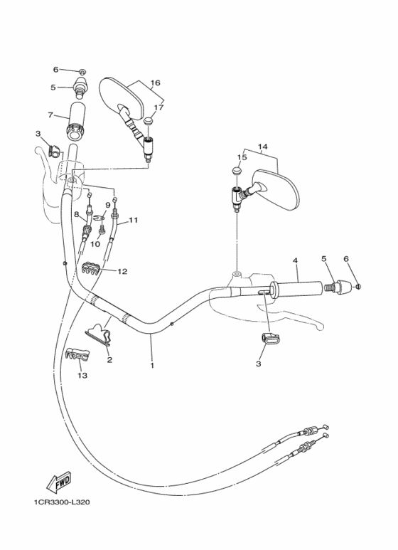 Steering handle & cable