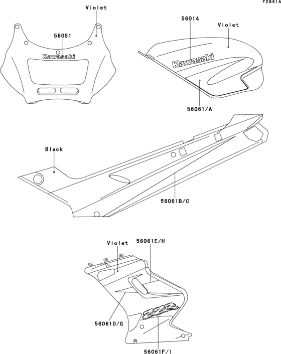 EX250 Decals(violet)