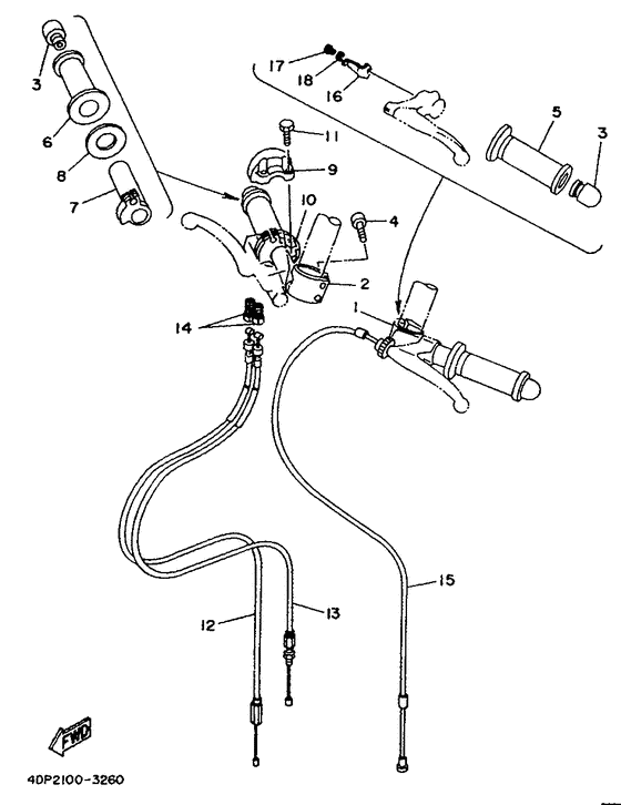 Steering handle. cable