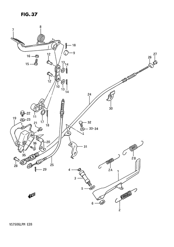 Prop stand - rear brake