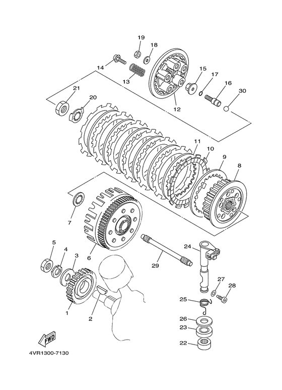 XVS650A Сцепление