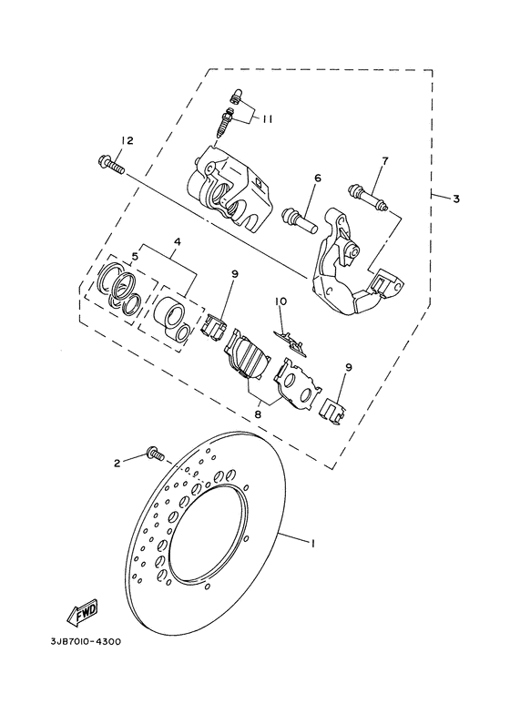 XVS650 Передний суппорт