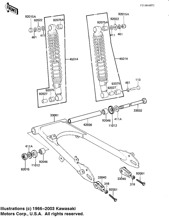 Swing arm/shock absorbers