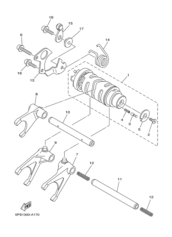 Shift cam & fork