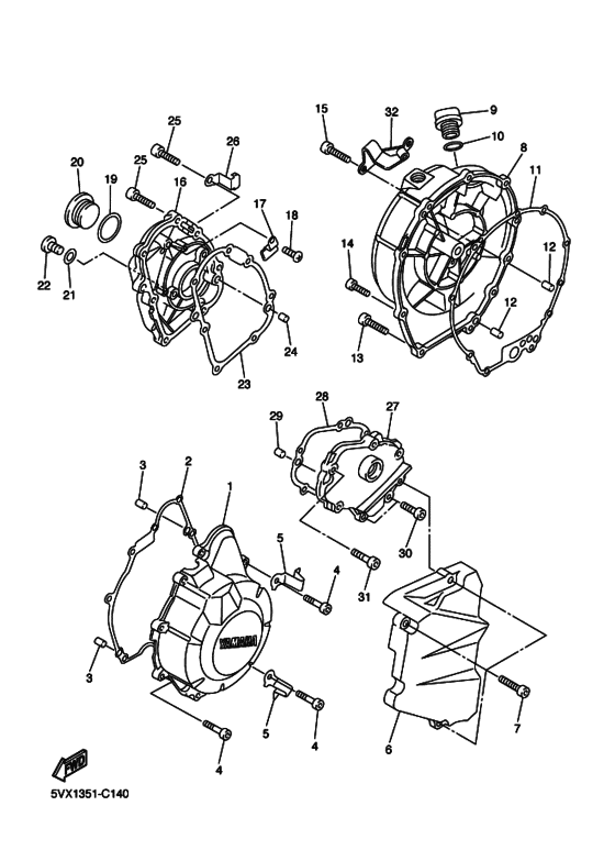 Crankcase cover ass`y  (v