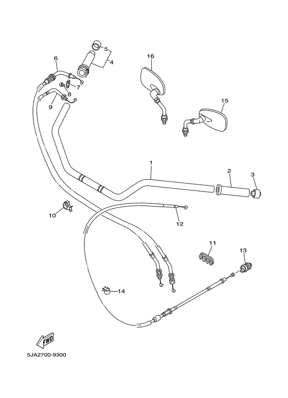 Steering handle. cable
