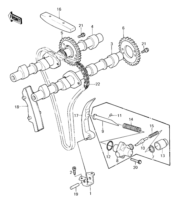 Camshaft chain tensioner