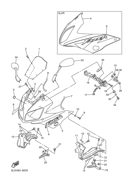 FZS1000 Обтекатель 1