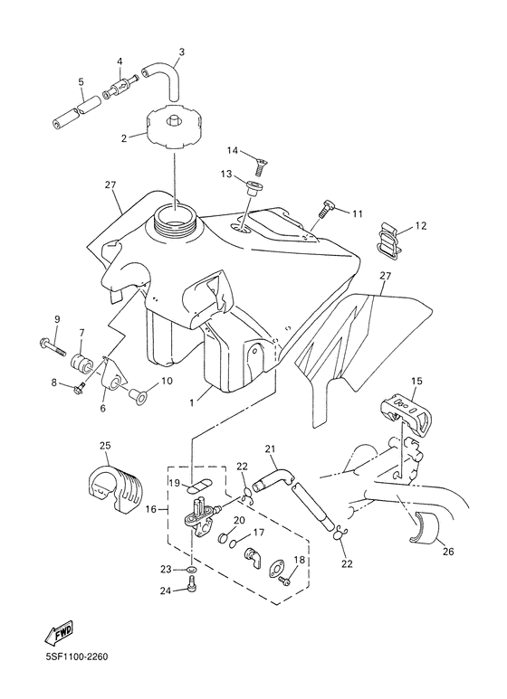 YZ426F Топливный бак