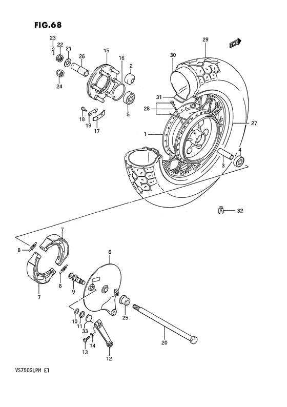 Rear wheel complete assy