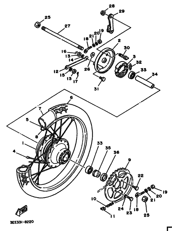 Rear wheel complete assy