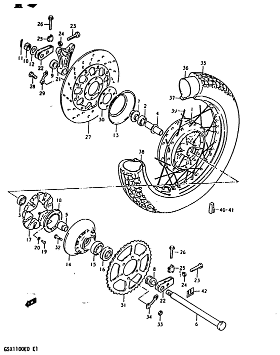 Rear wheel complete assy