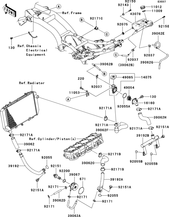 ZR1000 Патрубки охлаждения