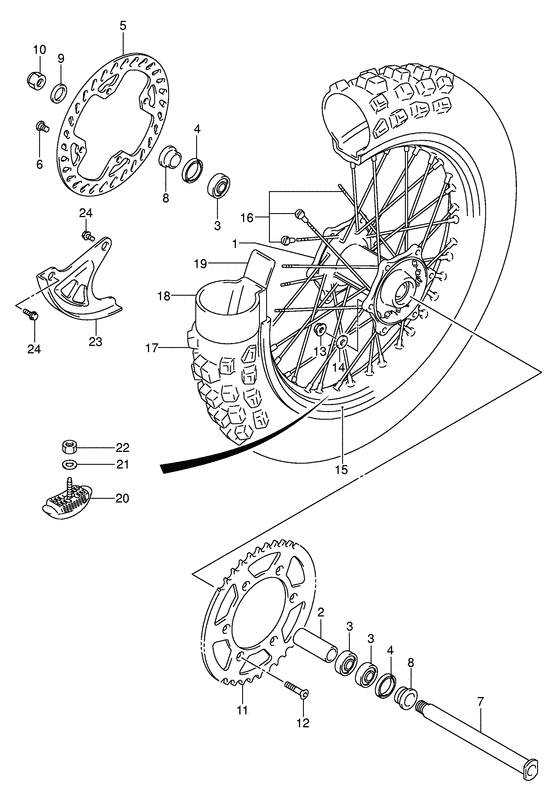 Rear wheel complete assy