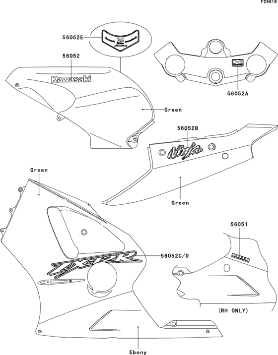 ZX1200 Decals(l.green)